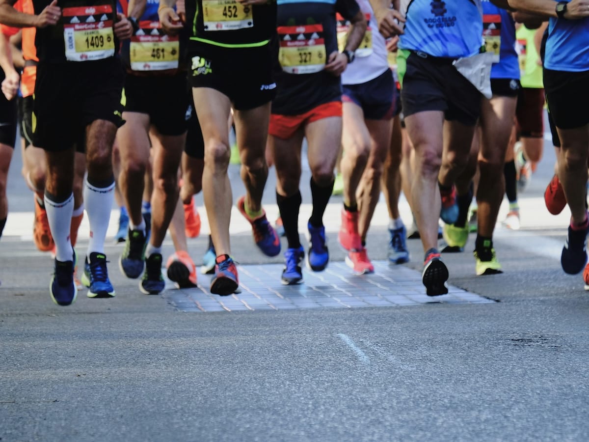 People running in a race